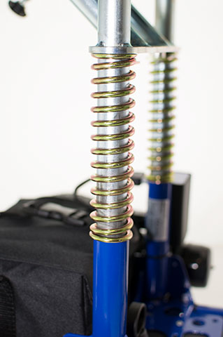 Close-up of SupaScoota Spartan seat springs