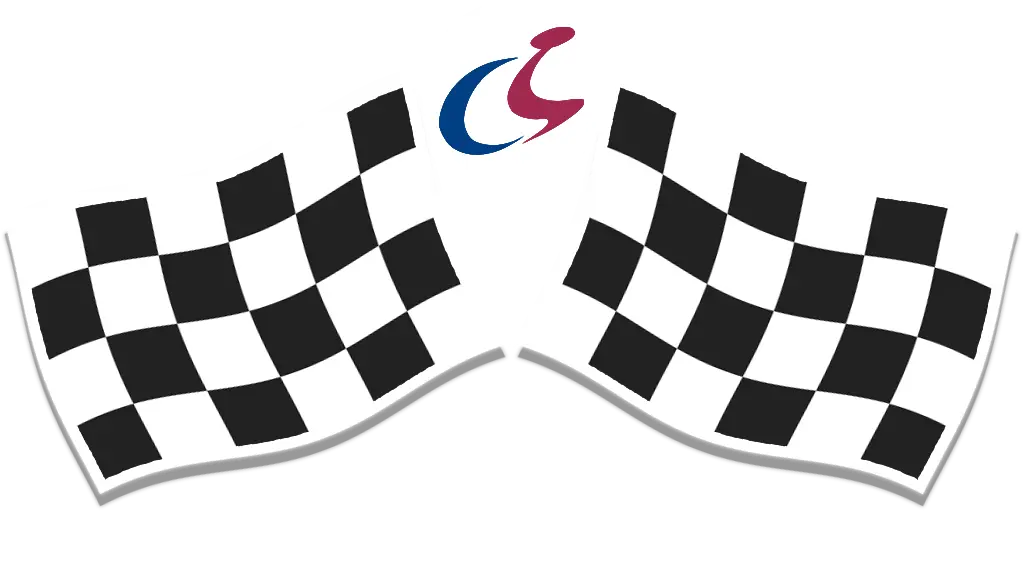 Two chequered flags (a part of the Pick-a-Scoota logo)